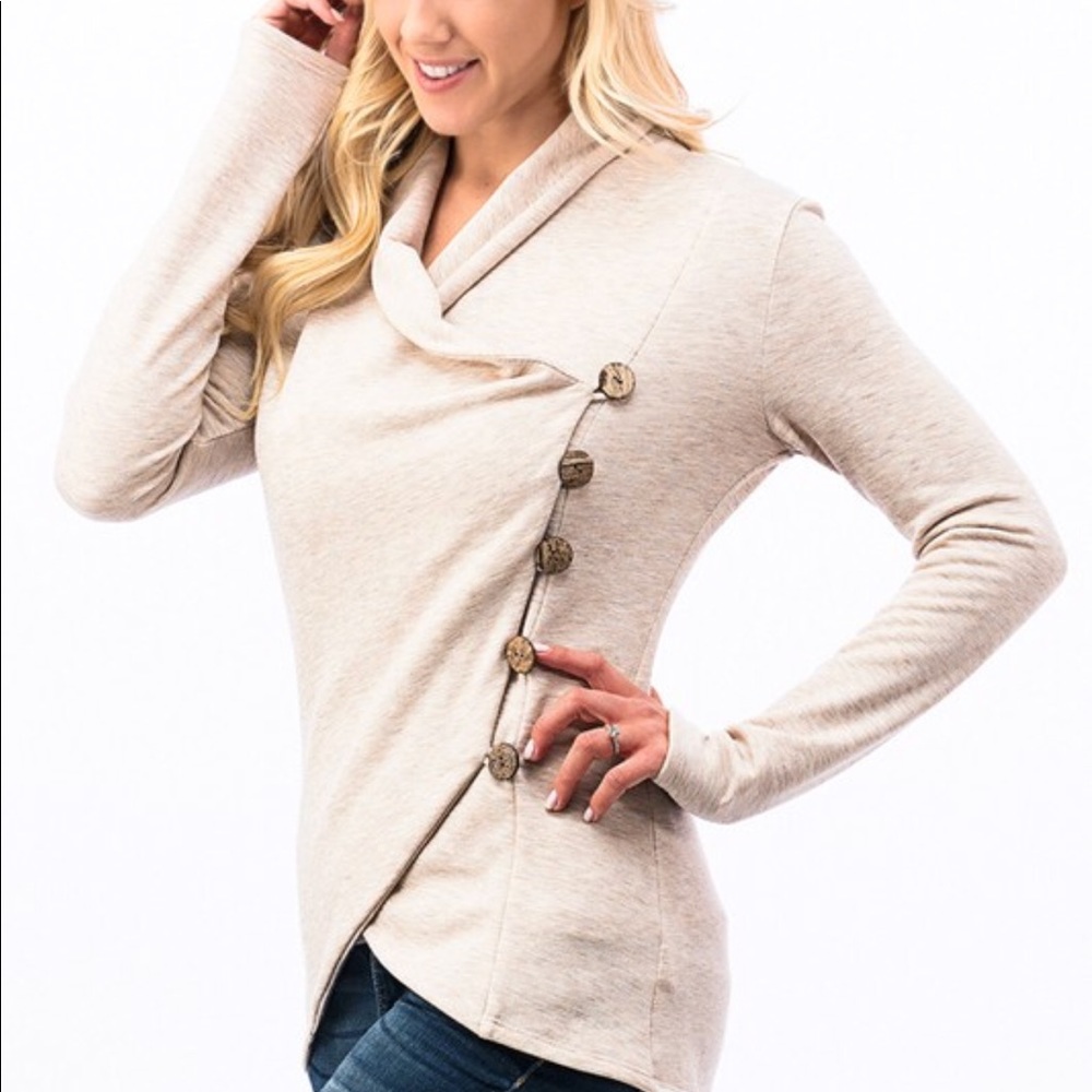 Oatmeal Wrap Jacket - Picture 4 of 6